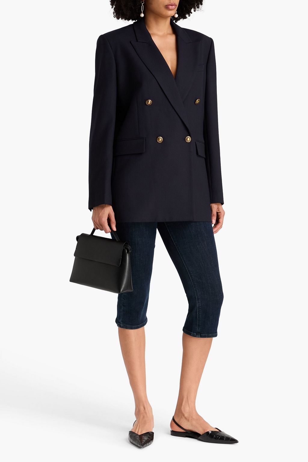 RAG & BONE بليزر "إيملي" من الكريب مع أزرار مزدوجة