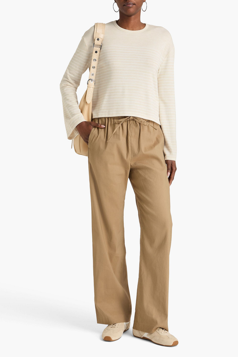  Rag & Bone - Striped Jersey Top - Neutral - S 