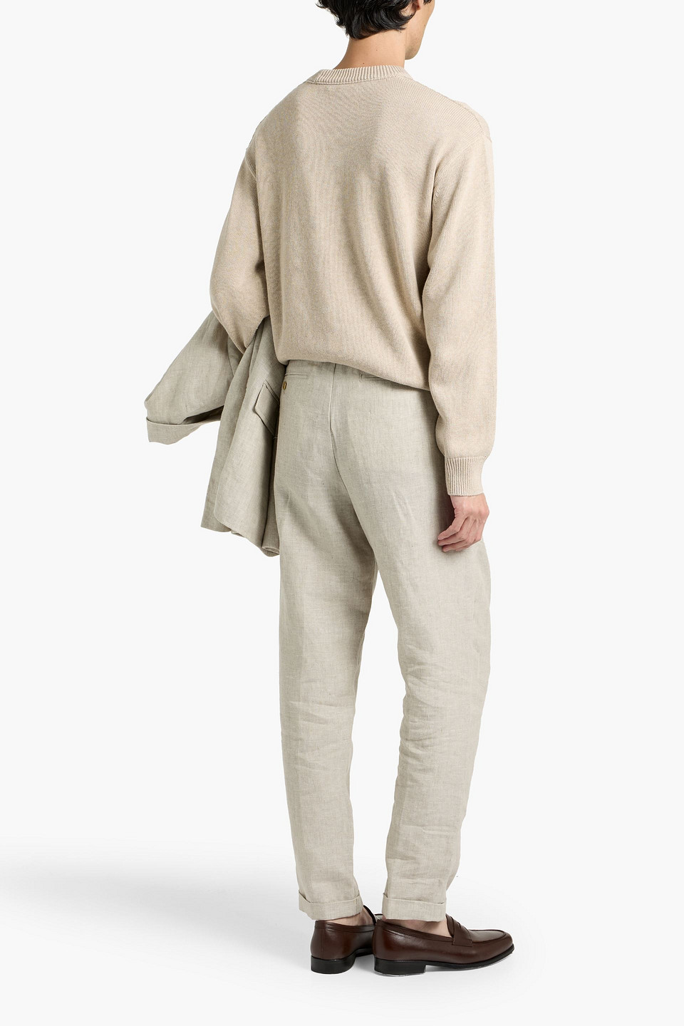 Alex Mill Tapered Pleated Linen Pants In Neutral