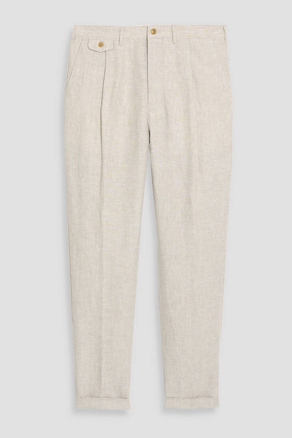 Alex Mill Tapered Pleated Linen Pants In Neutral