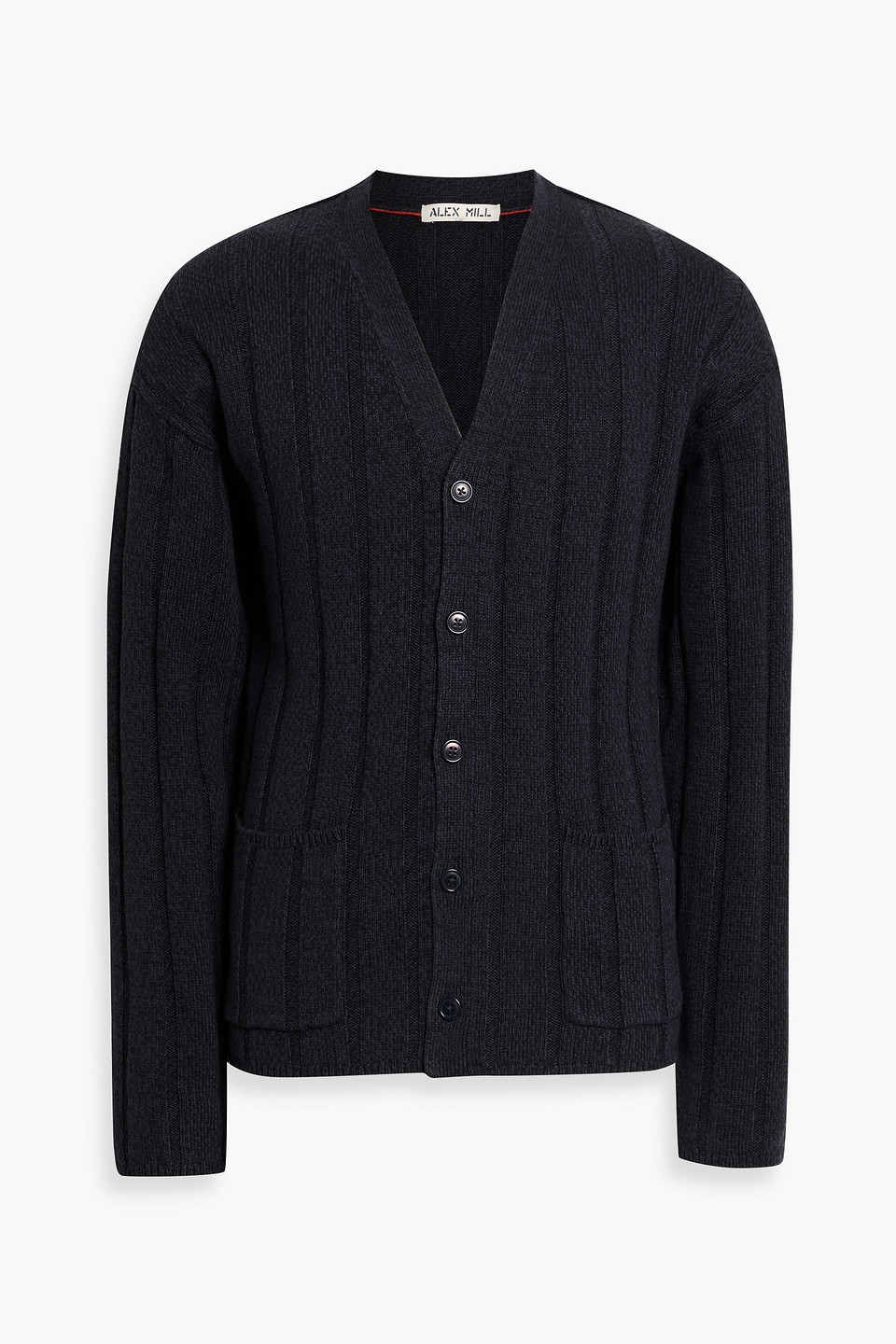 alex mill - james ribbed cotton and linen-blend cardigan - blue - xs
