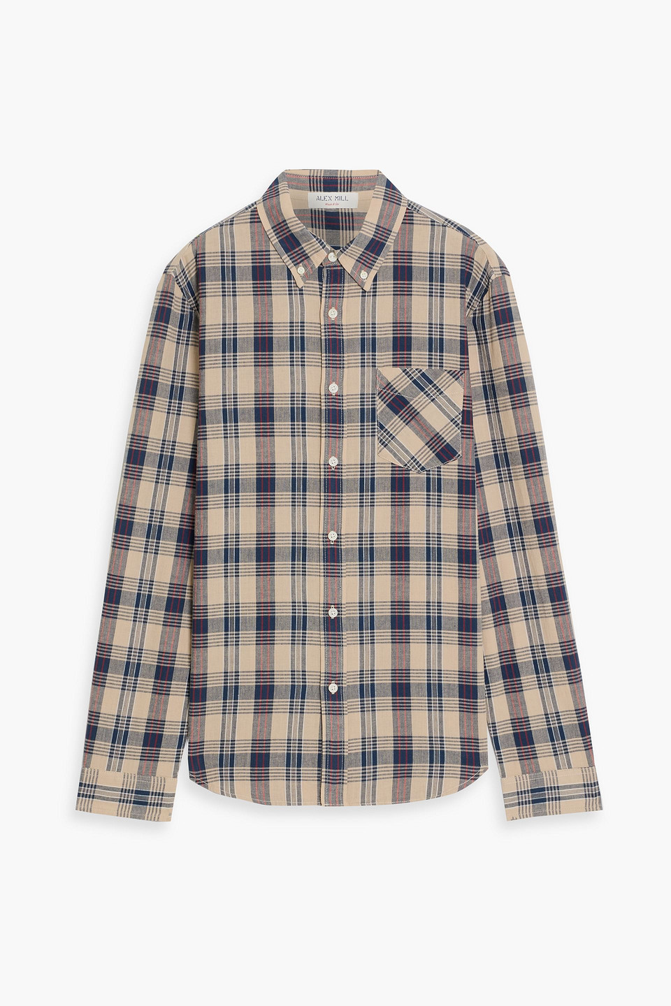 Alex Mill Mill Checked Cotton-flannel Shirt In Neutral