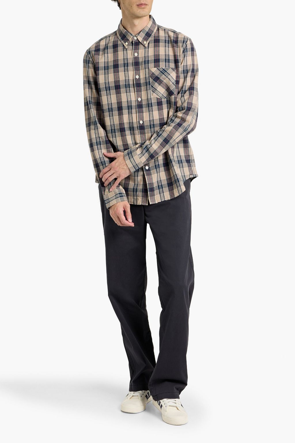 ALEX MILL Mill checked cotton-flannel shirt