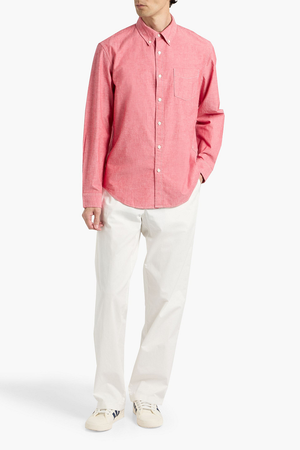 Alex Mill Mill Cotton-chambray Shirt In Red