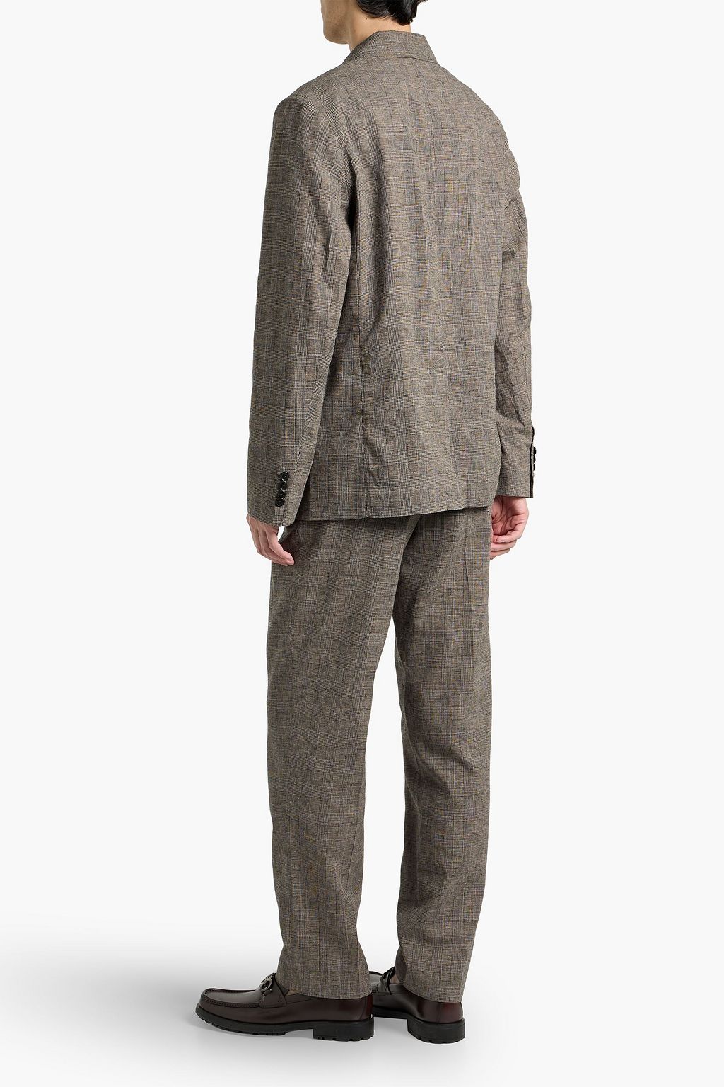 ALEX MILL Cooper Prince of Wales checked linen and cotton-blend blazer