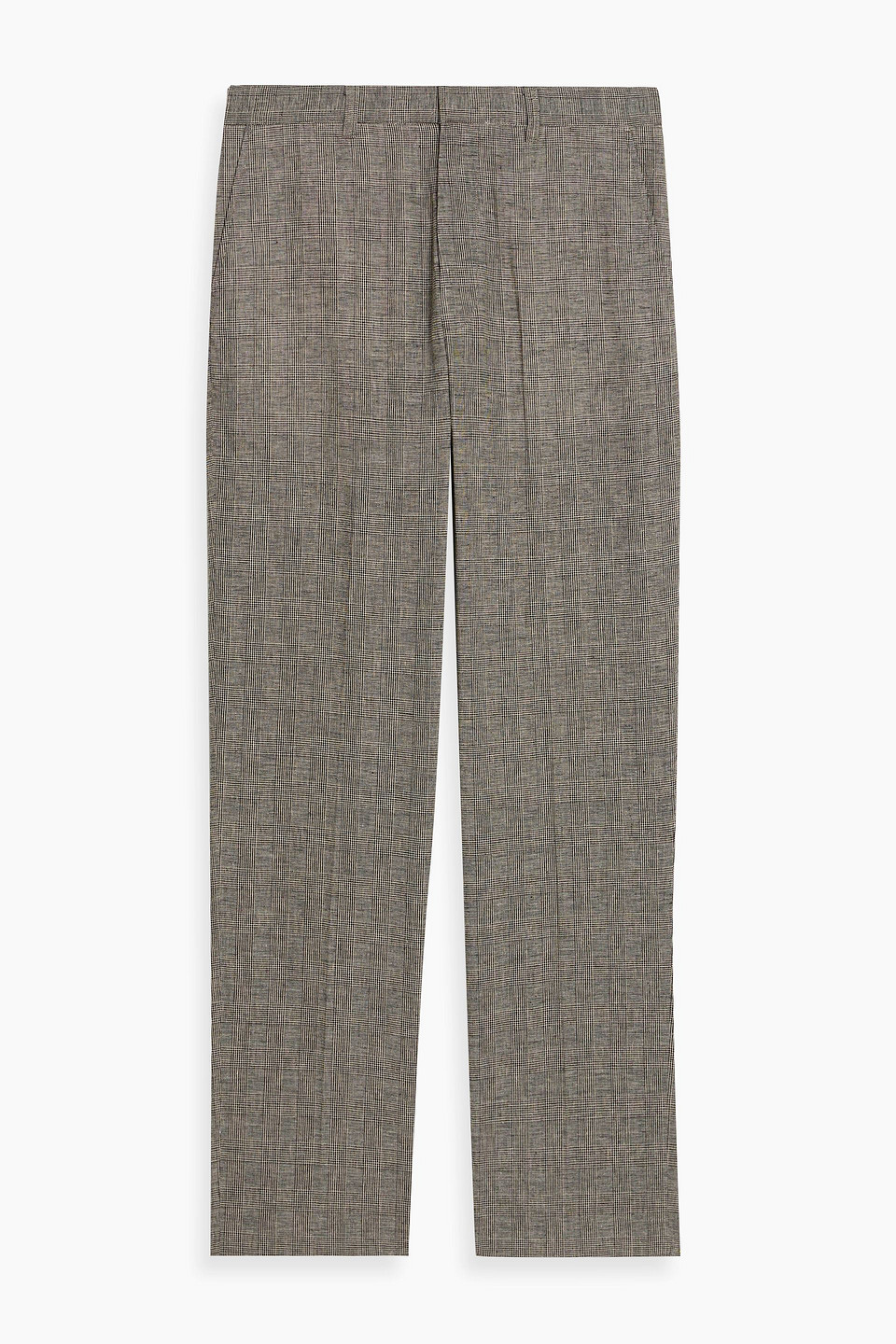 Alex Mill Cooper Prince Of Wales Checked Linen And Cotton-blend Pants In Gold