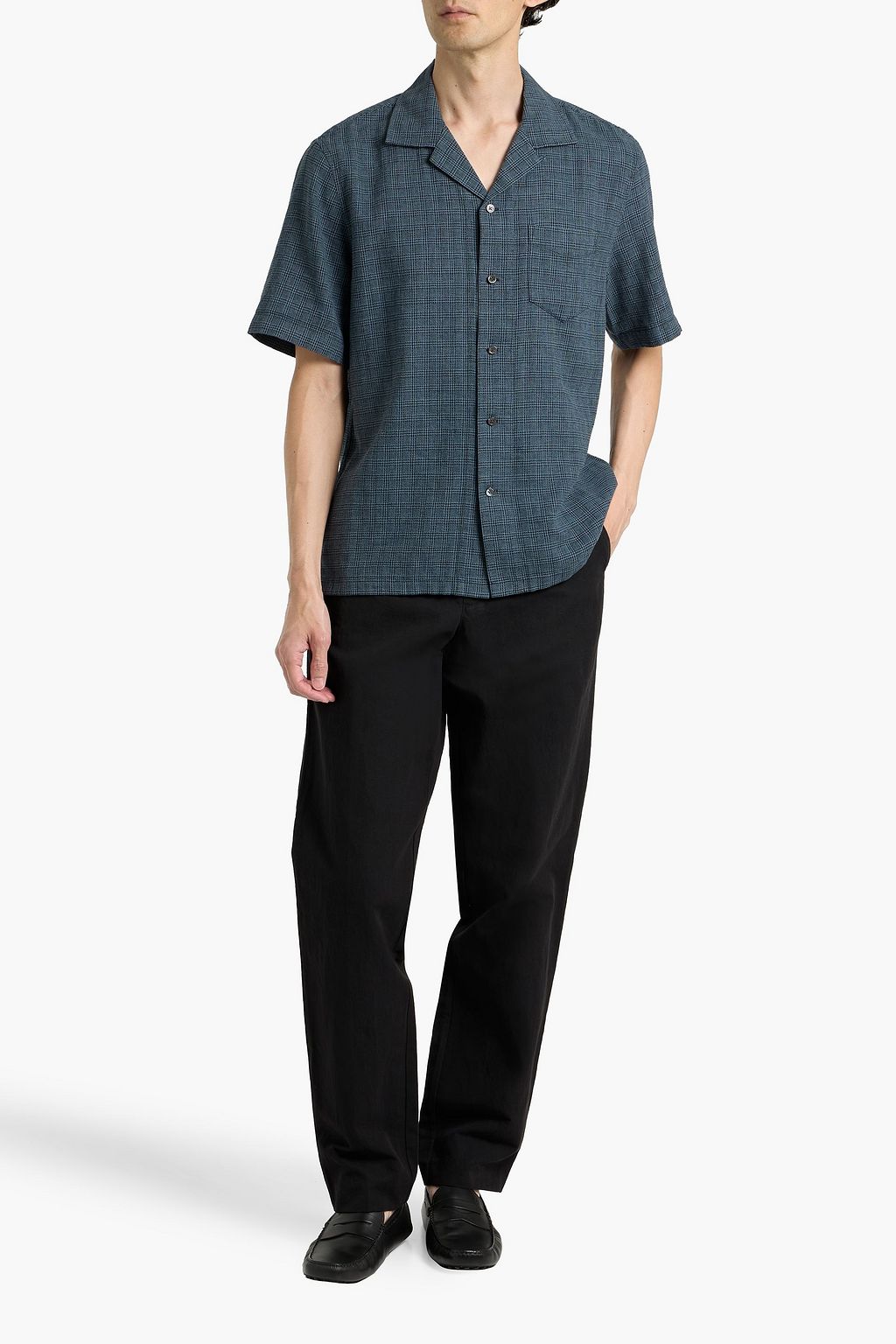ALEX MILL Camp checked linen and cotton-blend shirt