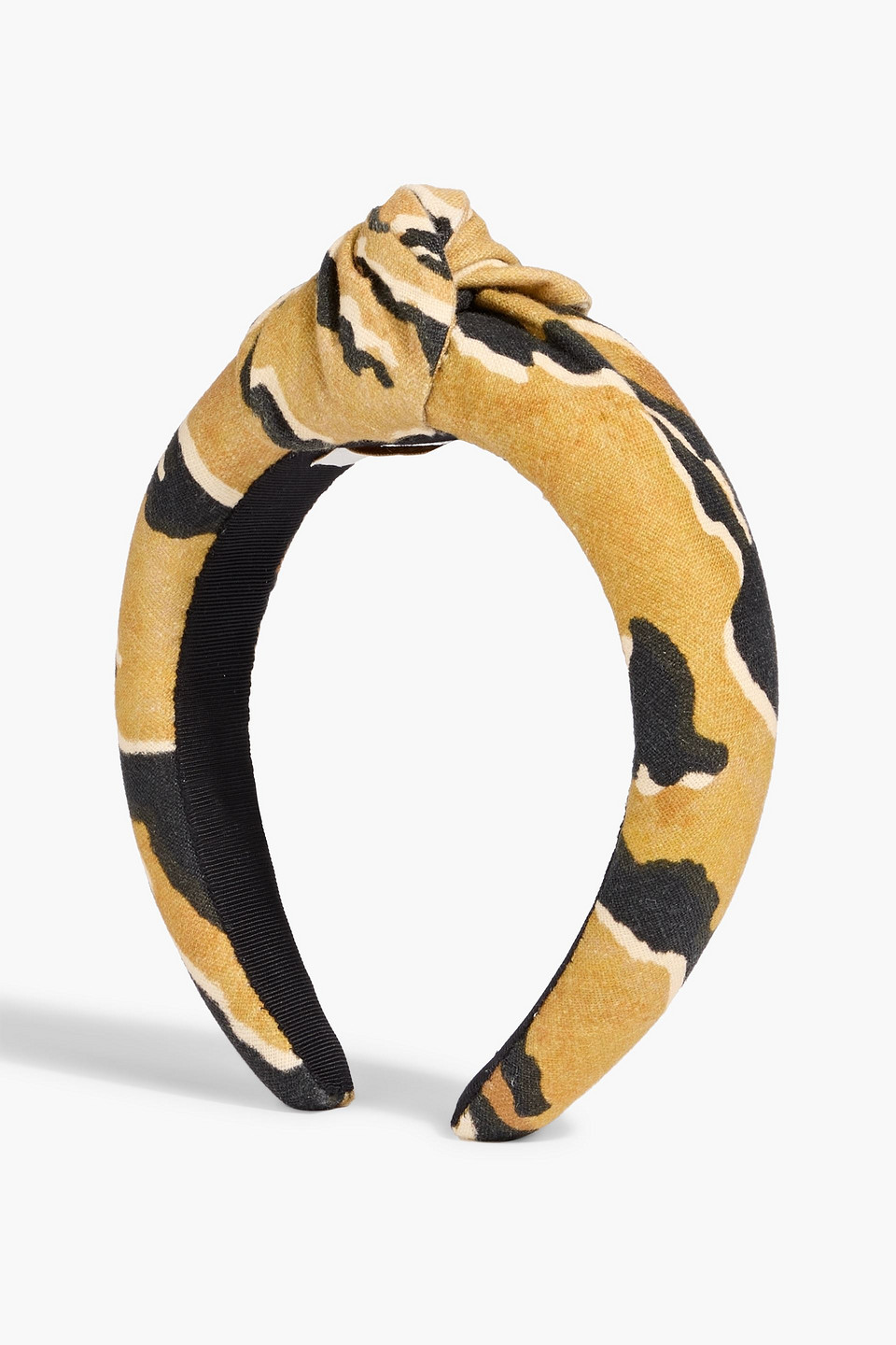 Zimmermann Knotted Tiger-print Linen Headband In Yellow