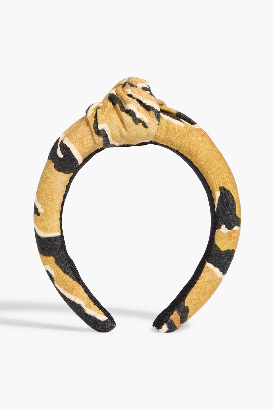 Zimmermann Knotted Tiger-print Linen Headband In Yellow
