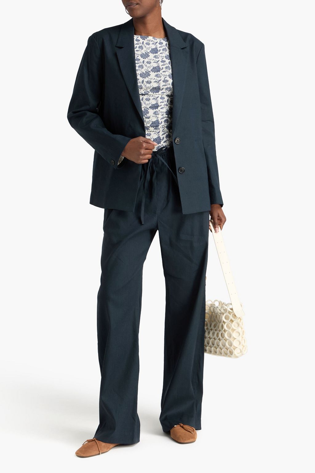 RAG & BONE بليزر "سبينسر" من الكريب المصنوع من مزيج الكتان