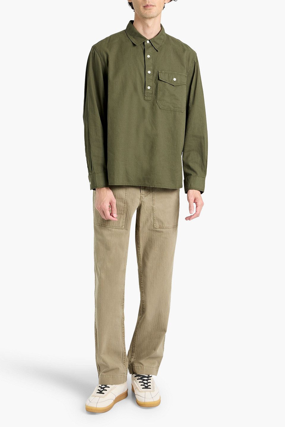 Alex Mill Carter Linen And Cotton-blend Polo Shirt In Green