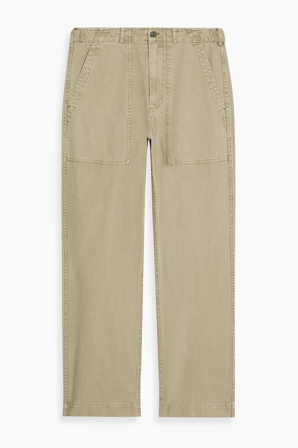 Alex Mill Field Herringbone Cotton Pants In Green