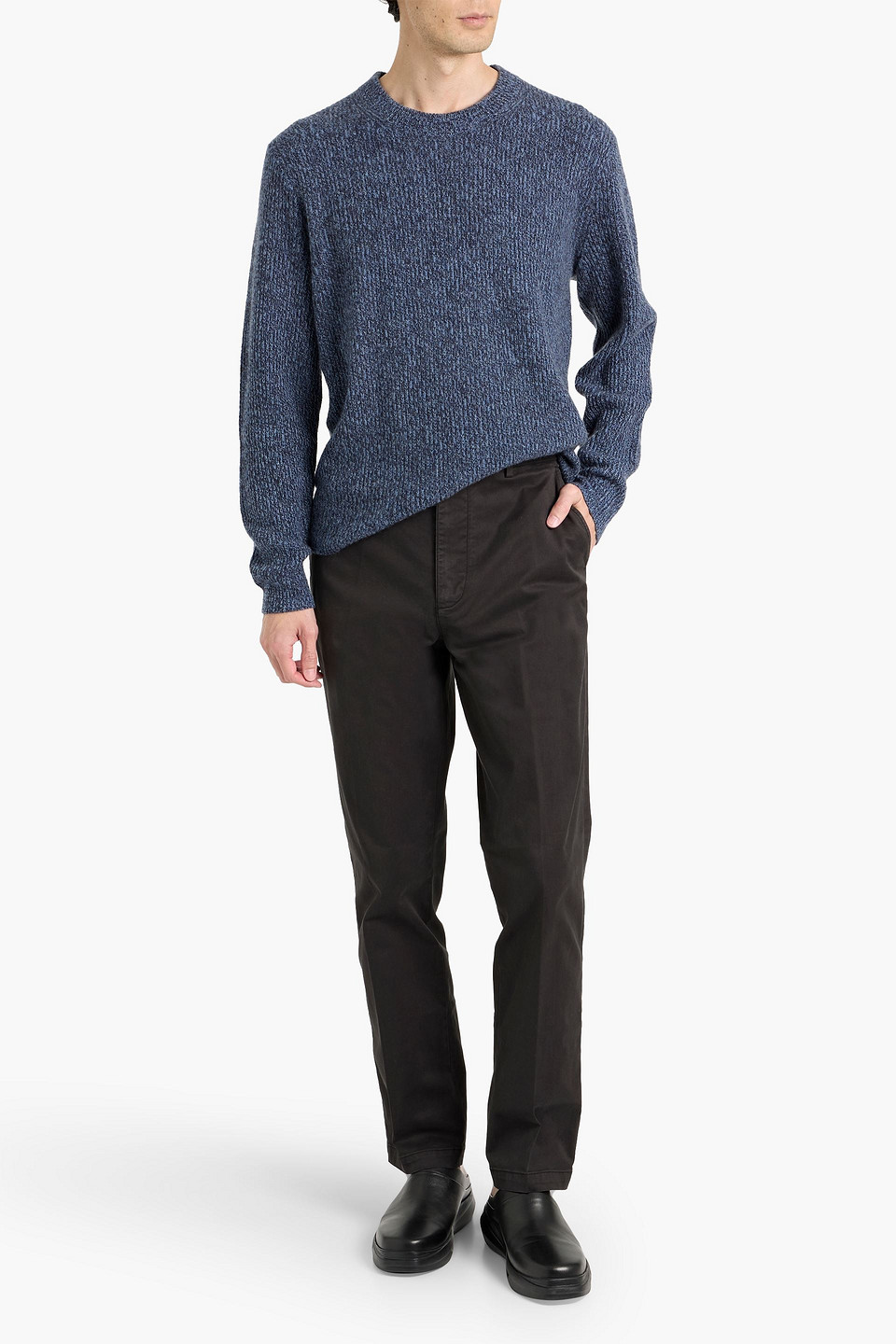 Alex Mill Jordan Marled Ribbed Cashmere Sweater In Blue