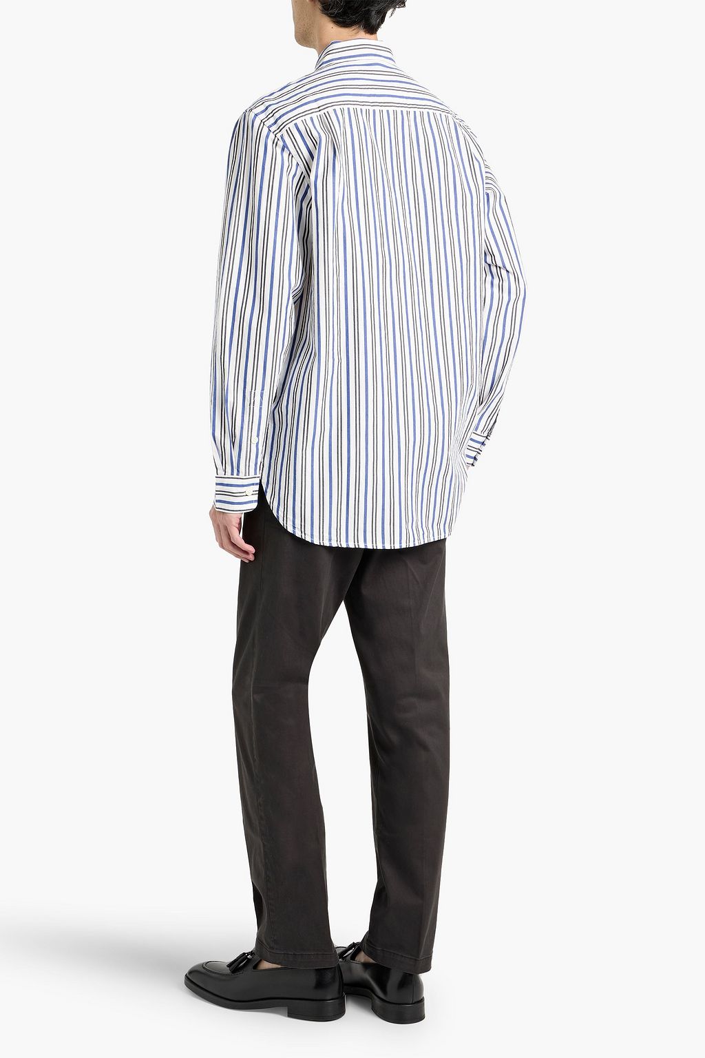 ALEX MILL Striped cotton-poplin shirt