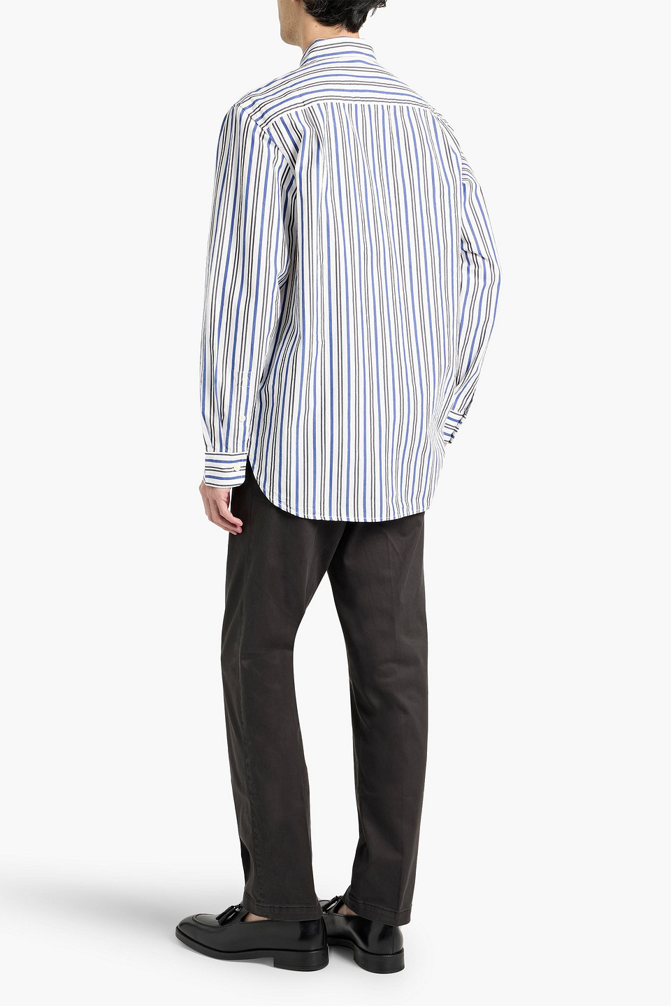 Alex Mill Striped Cotton-poplin Shirt In White