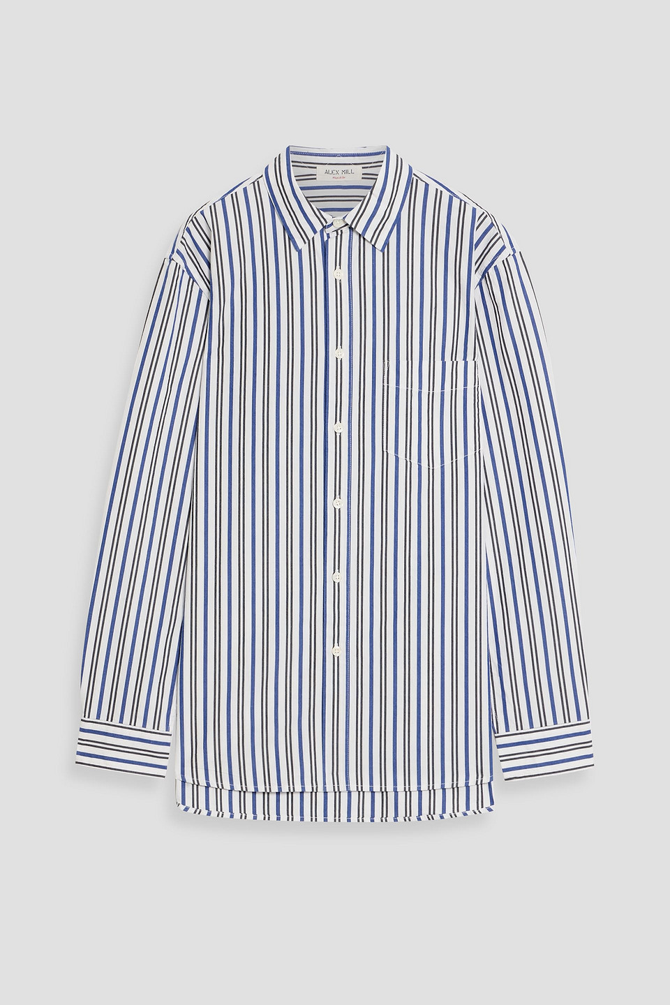 Alex Mill Striped Cotton-poplin Shirt In White