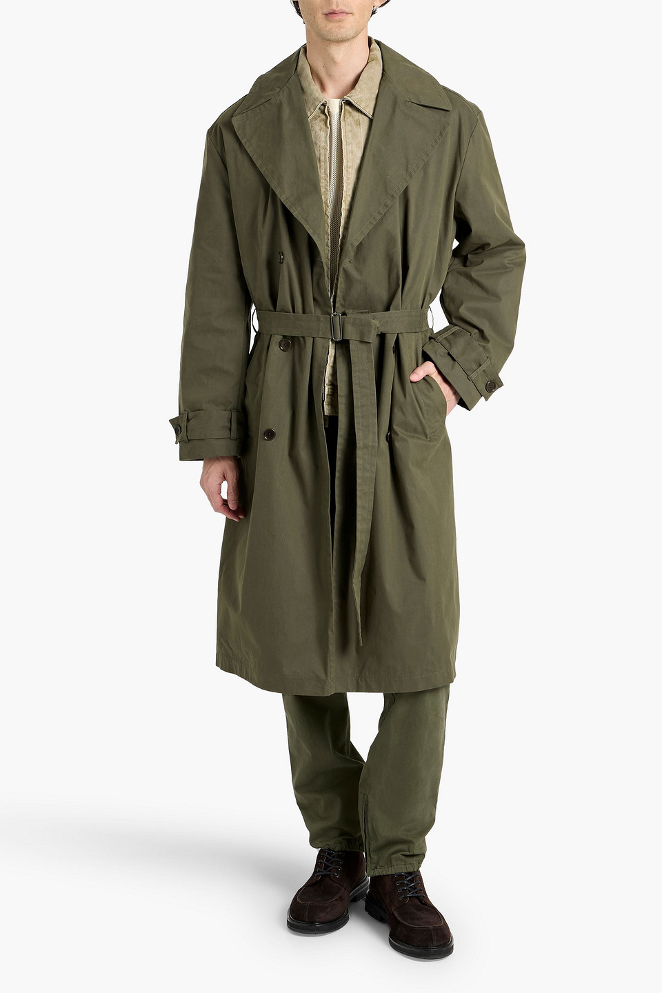 Alex Mill Cotton-blend Trench Coat In Green