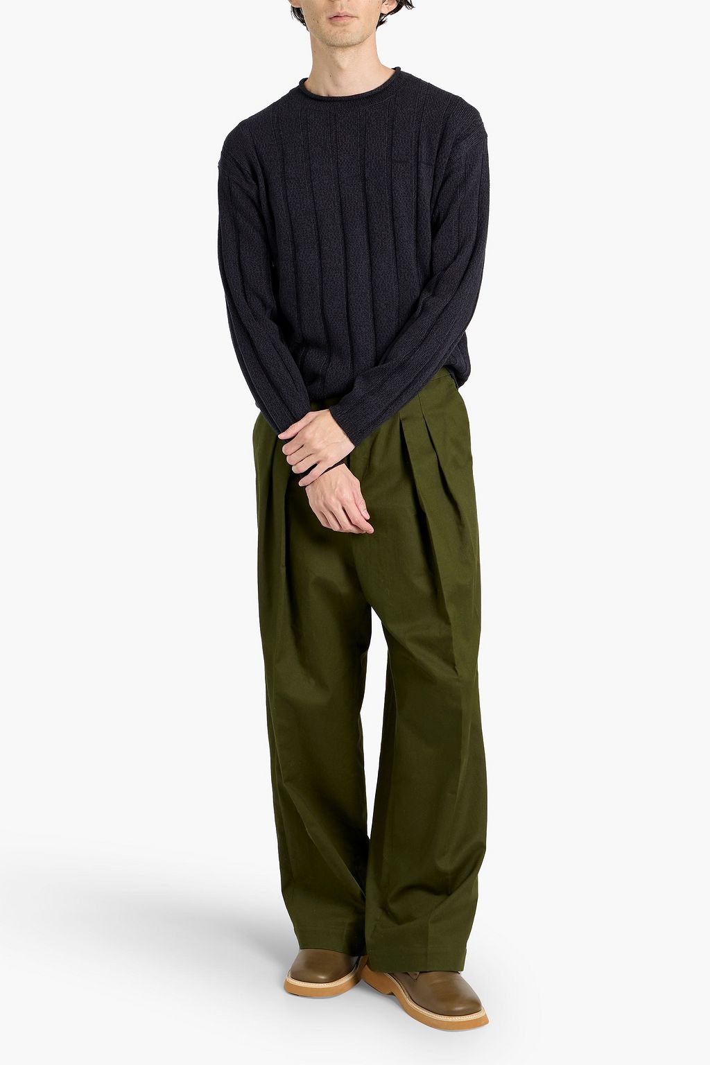 ALEX MILL James ribbed cotton and linen-blend sweater