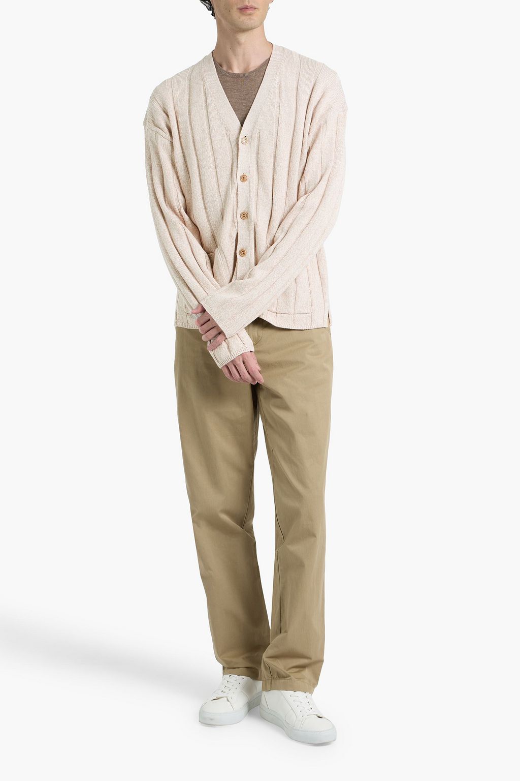 ALEX MILL James ribbed cotton and linen-blend cardigan