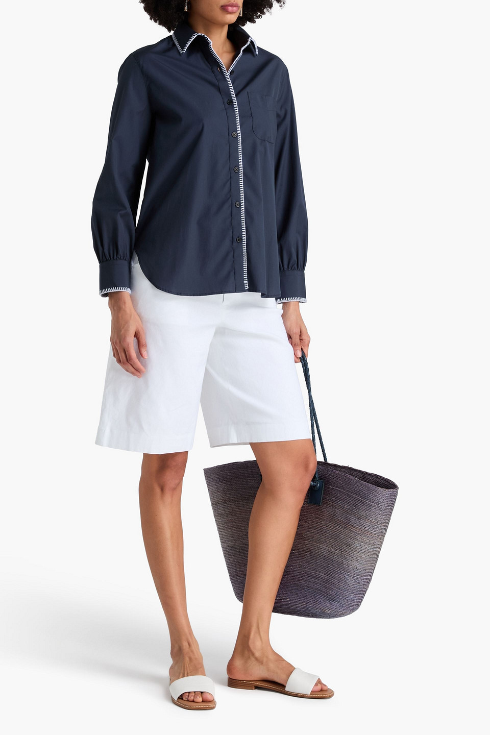  Rag & Bone - Maxine Cotton-poplin Shirt - Blue - Xs 