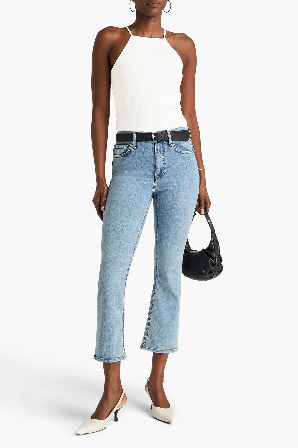  Rag & Bone - Neckholder-oberteil „irina“ Aus Ponte - Weiß - L 