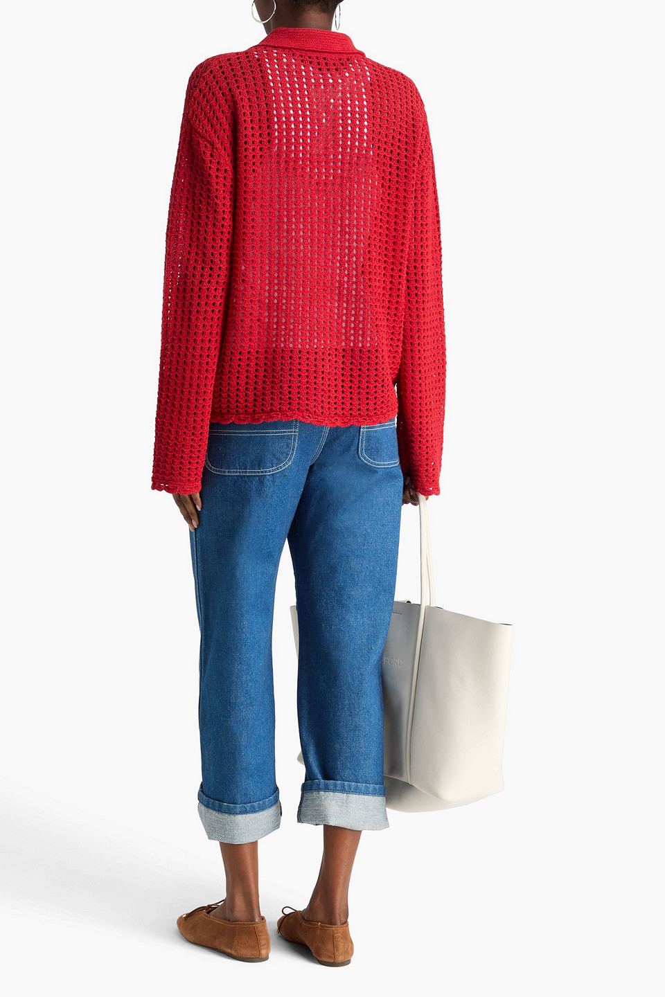  Rag & Bone - Cardigan „khloe“ Aus Lochstrick - Rot - M 