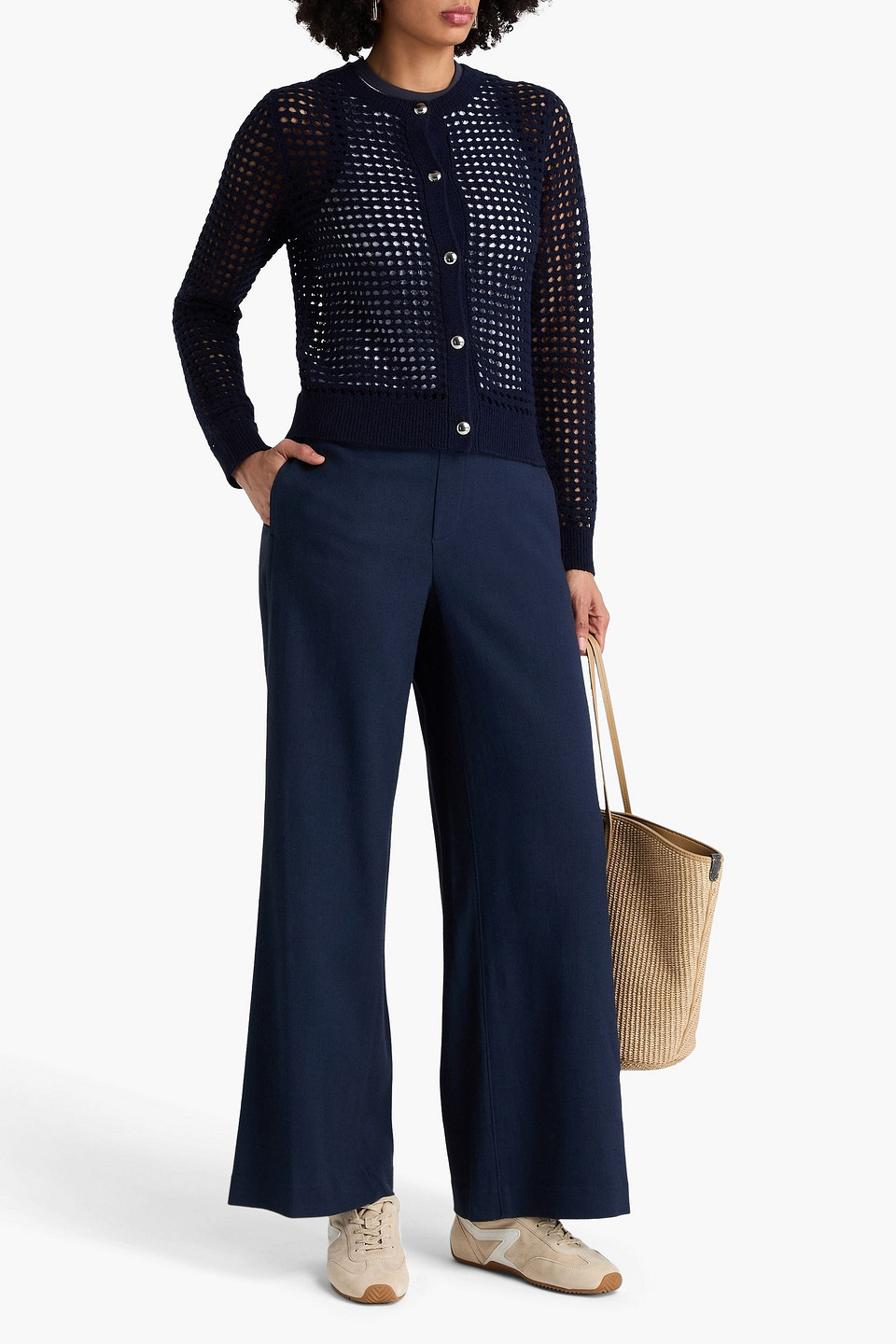  Rag & Bone - Cardigan „ezra“ Aus Lochstrick - Blau - Xs 