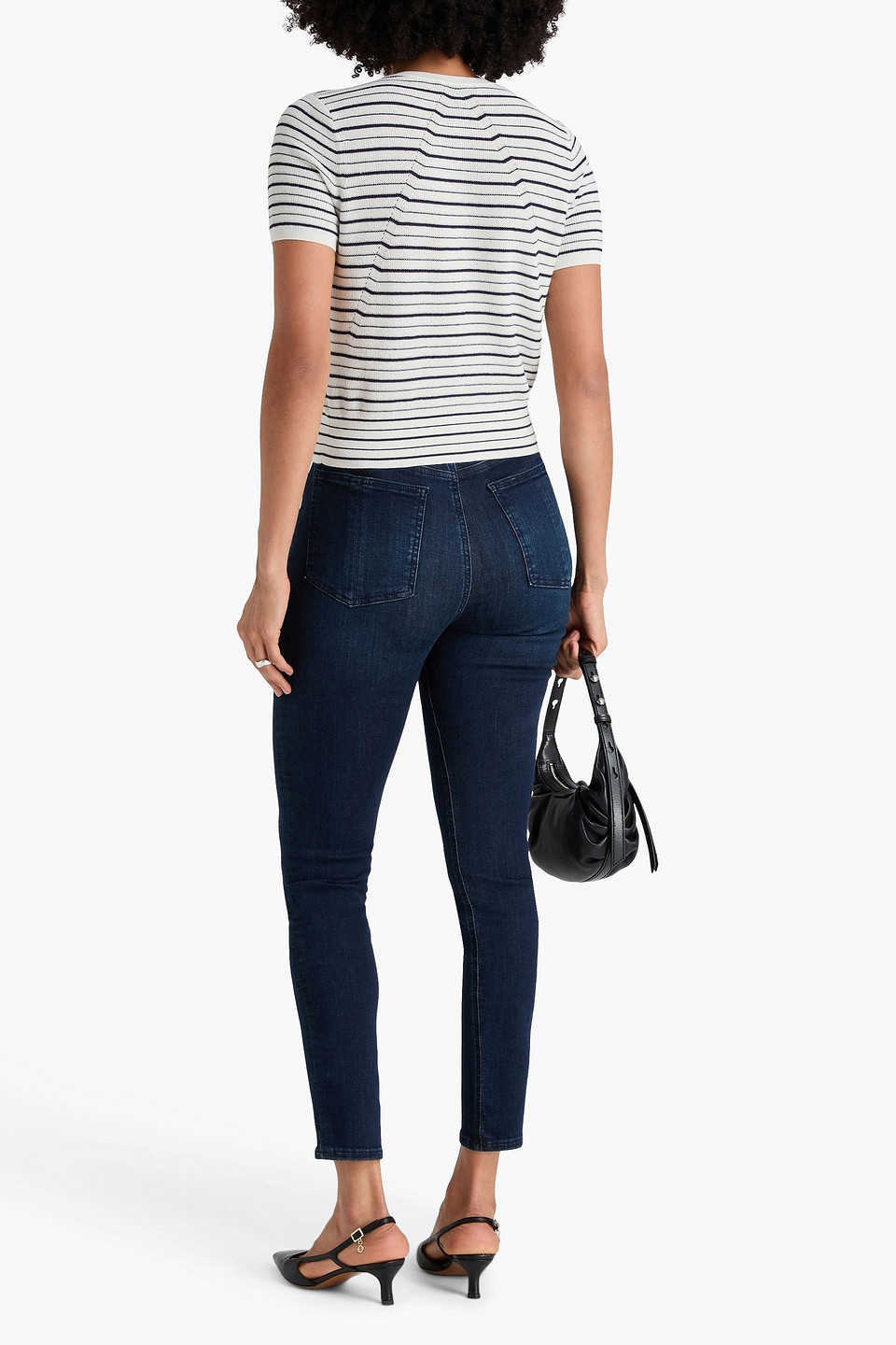  Rag & Bone - Gestreifter Cardigan „dina“ Aus Einer Baumwollmischung - Weiß - Xxs 