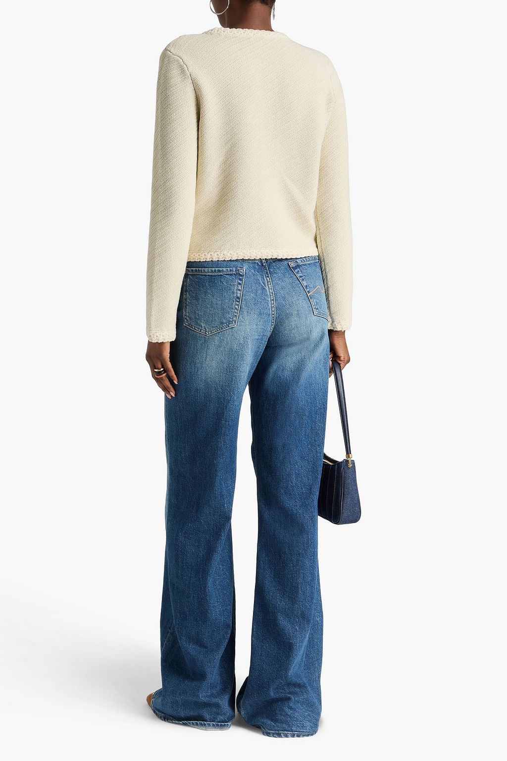 RAG & BONE كارديغان "كلير" من مزيج من القطن بحبكة الجاكار