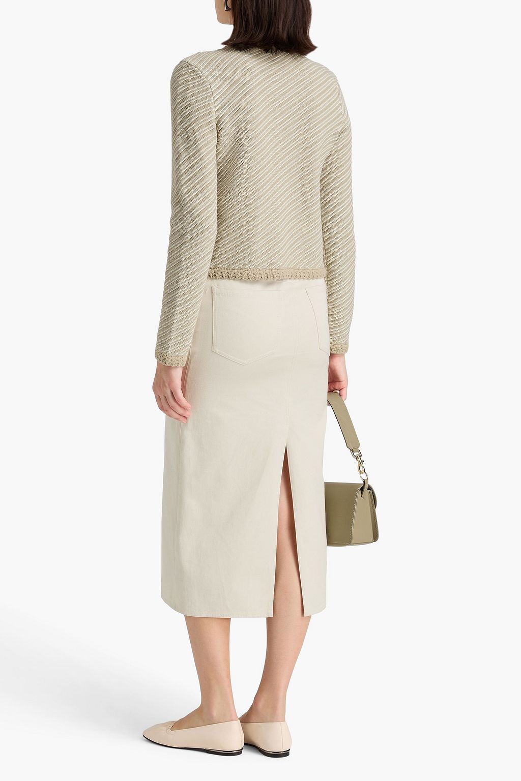 RAG & BONE كارديغان "كلير" من مزيج من القطن بحبكة الجاكار