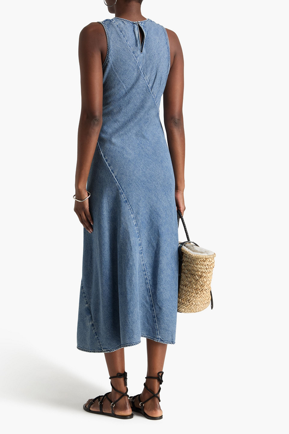  Rag & Bone - Midikleid „lisbon“ Aus Denim - Blau - Us 00 