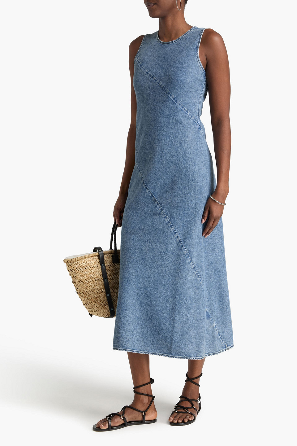  Rag & Bone - Midikleid „lisbon“ Aus Denim - Blau - Us 00 