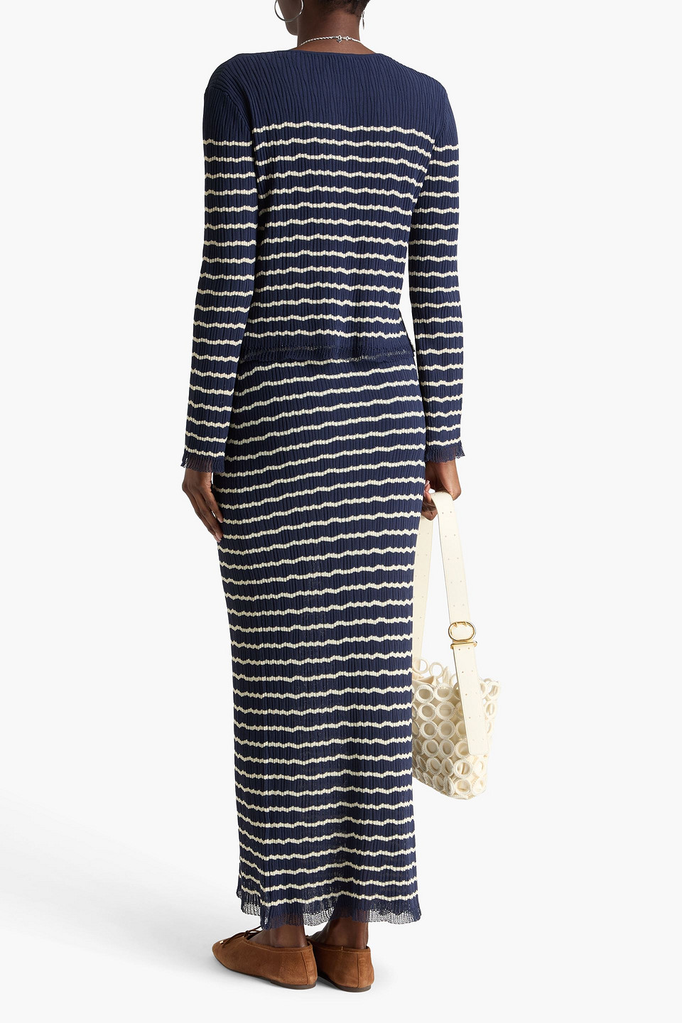  Rag & Bone - Gestreifter Cardigan „chiara“ Aus Einer Baumwollmischung - Blau - Xs 