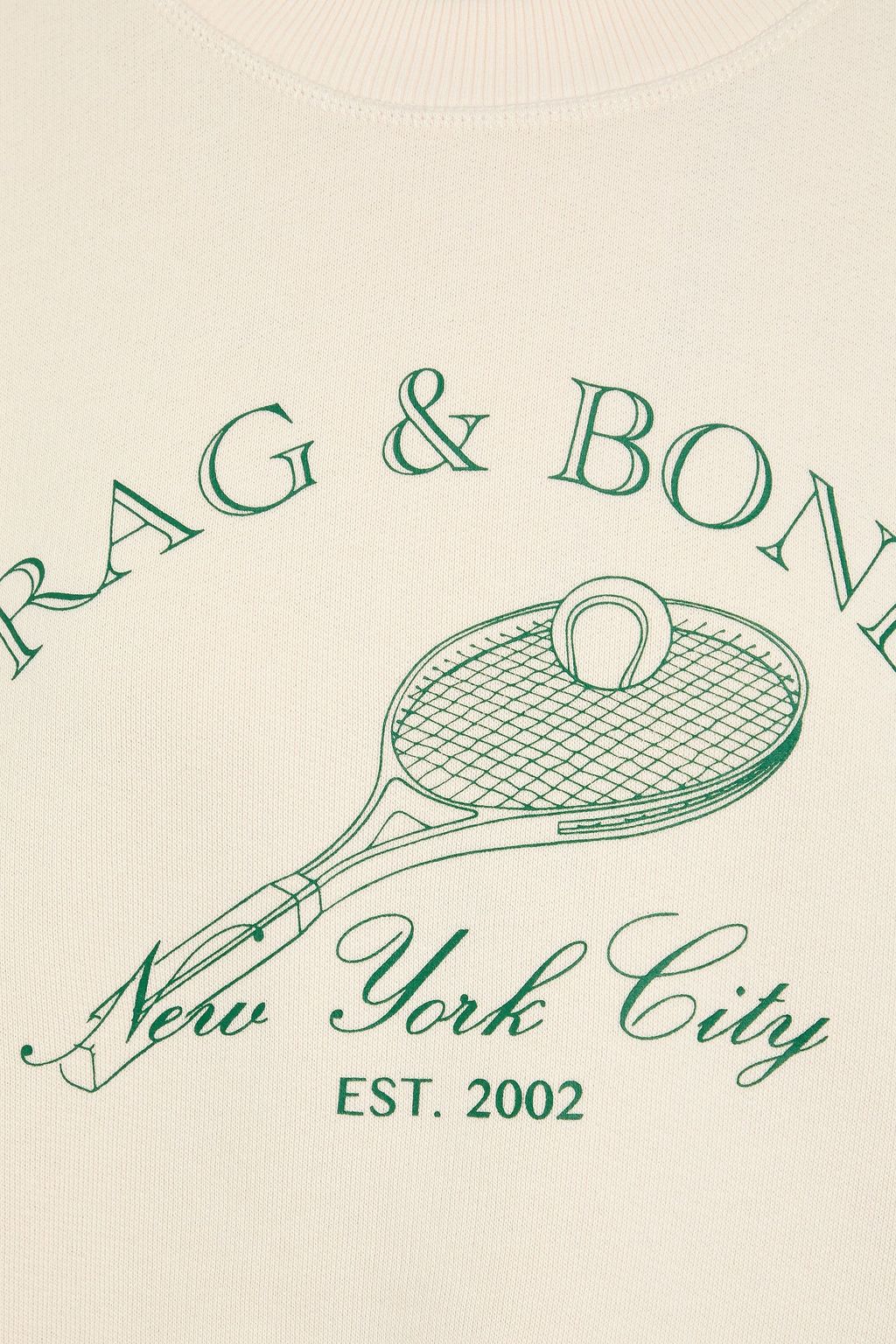 RAG & BONE سويت شيرت من مزيج من قطن تيري فرنسي بطبعات