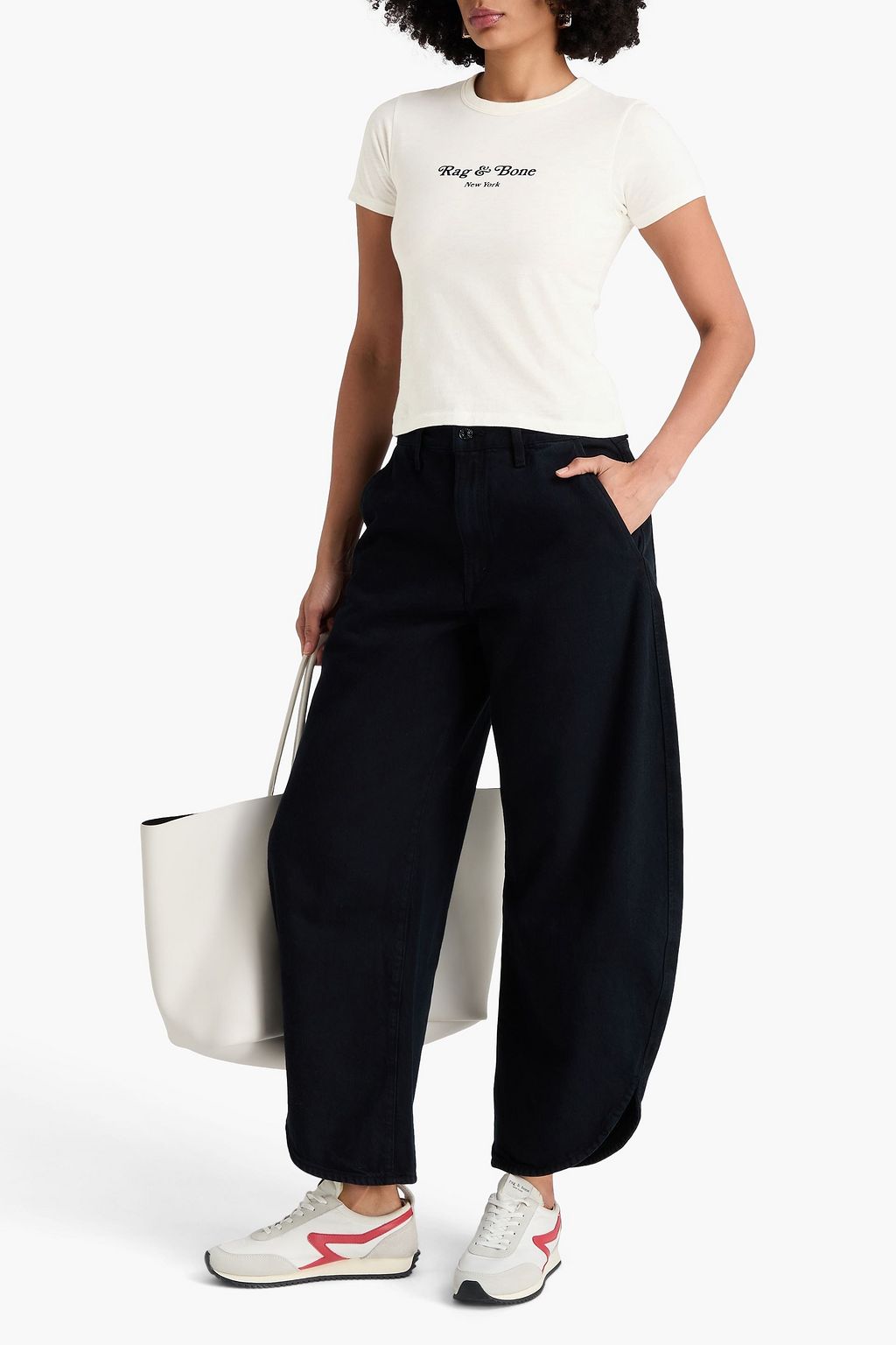 RAG & BONE تي شيرت من قطن بيما والجيرسي بطبعات