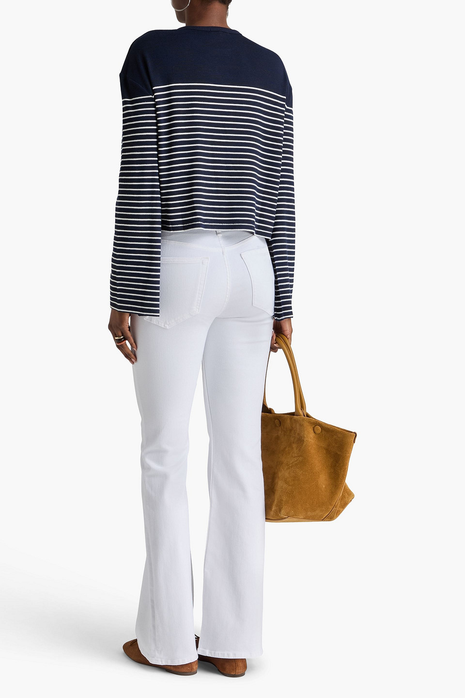Rag & Bone Dahlia Mid-rise Flared Jeans In White