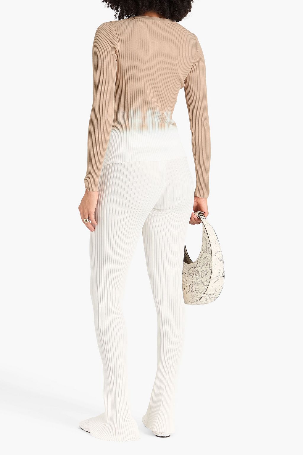 STAUD Degradé ribbed-knit cardigan