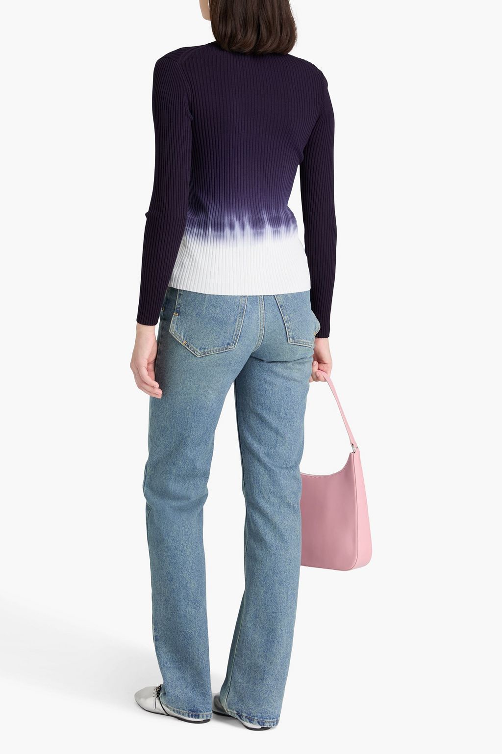 STAUD Degradé ribbed-knit cardigan