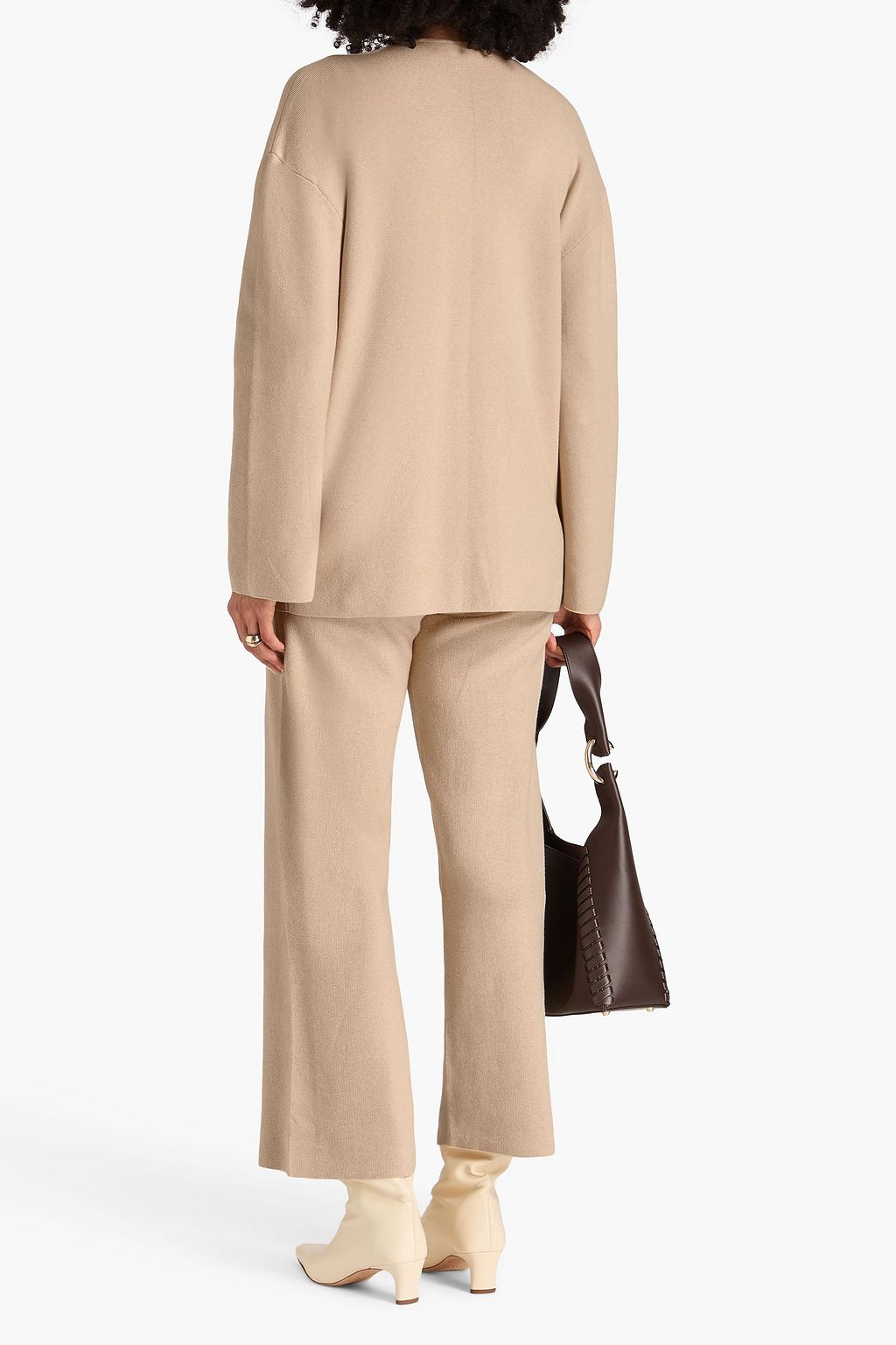 STAUD كارديغان "كاري أون" من مزيج الكشمير والقطن