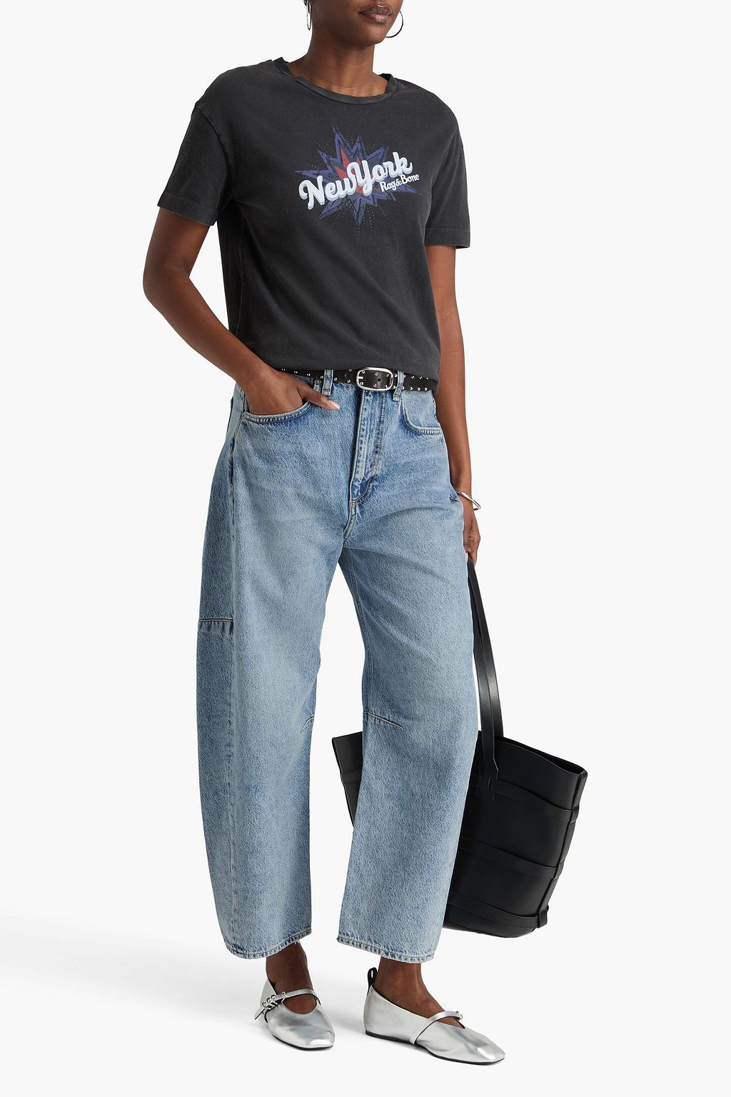 RAG & BONE Charlie cropped high-rise barrel-leg jeans