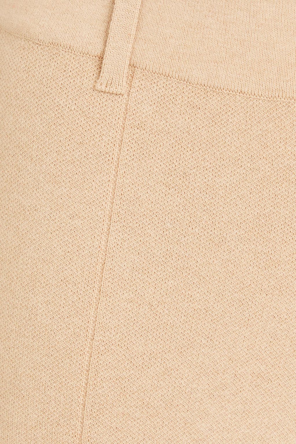 STAUD Jet Set cotton and cashmere-blend wide-leg pants