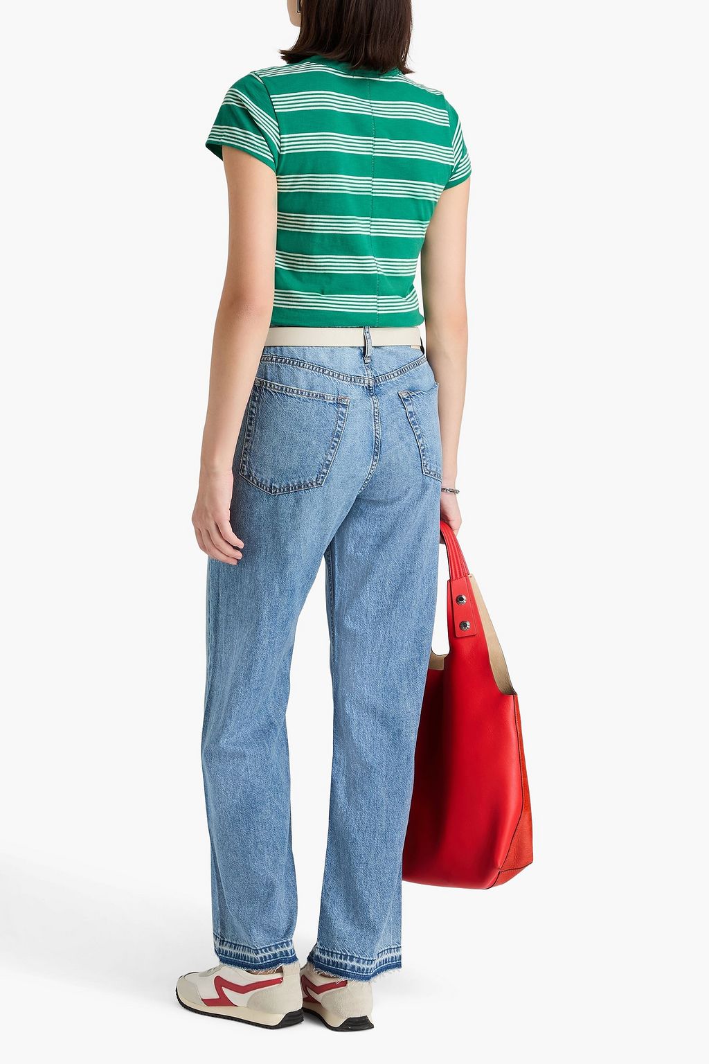 RAG & BONE Logan faded mid-rise wide-leg jeans