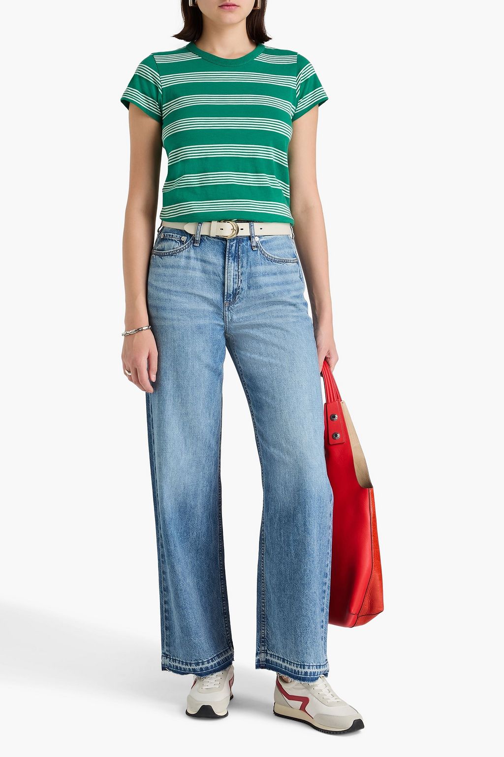 RAG & BONE Logan faded mid-rise wide-leg jeans