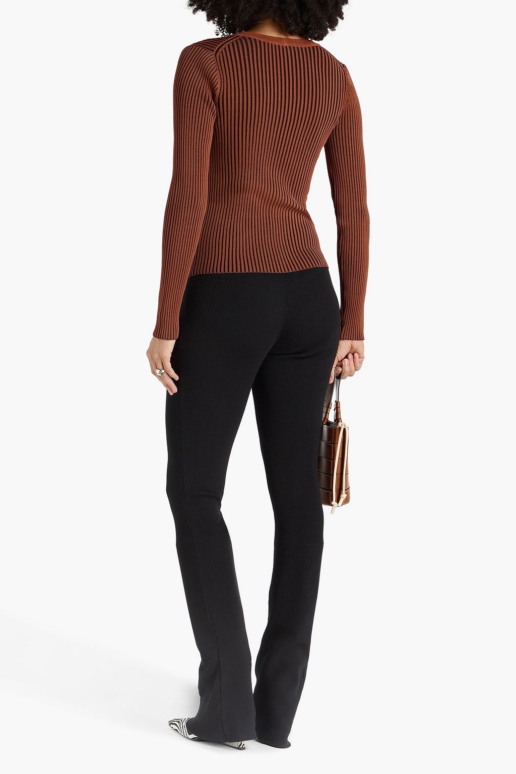 STAUD Ribbed-knit cardigan