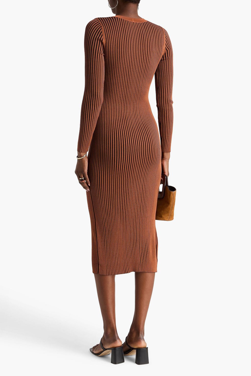STAUD Shoko ribbed-knit midi dress