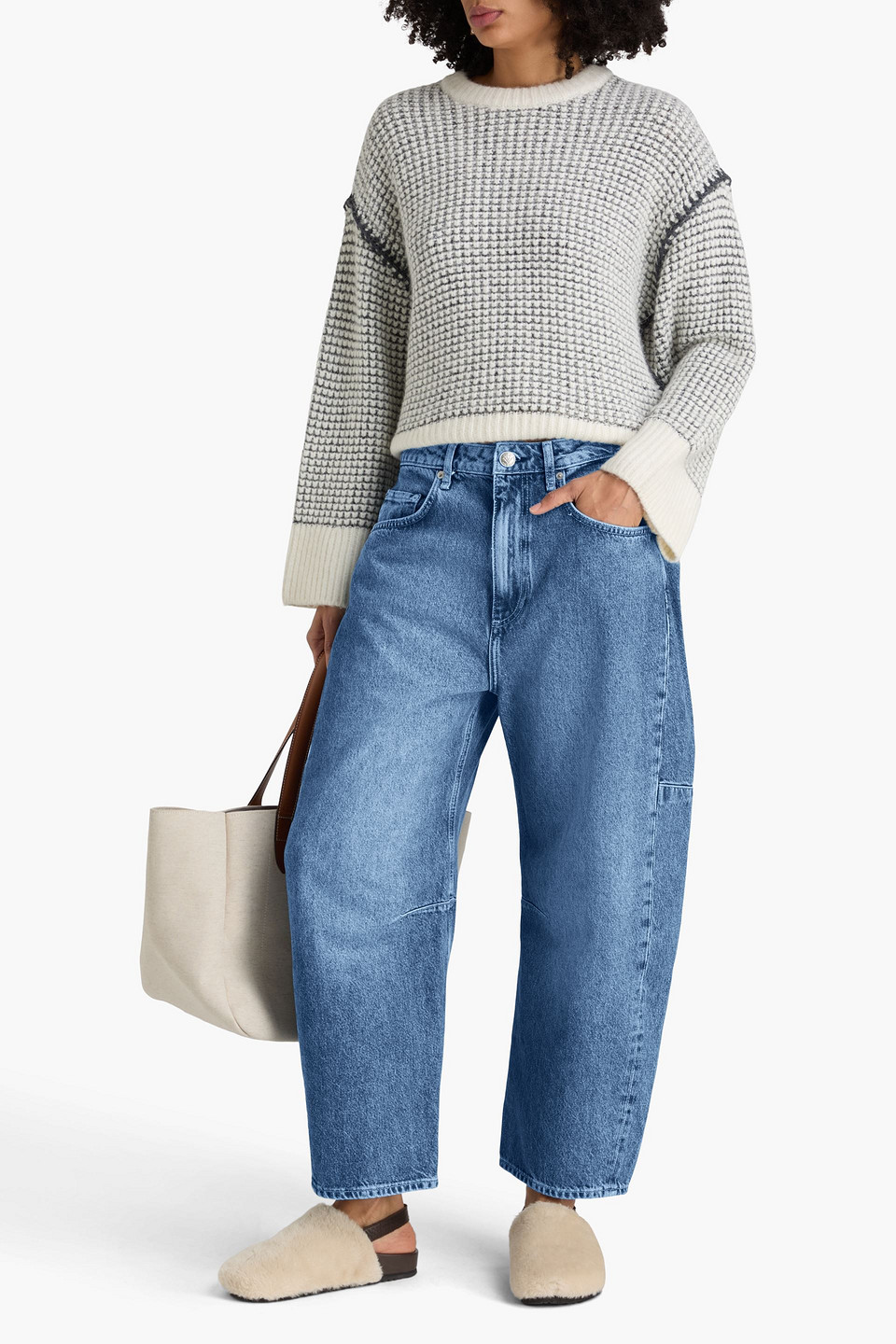  Rag & Bone - Hoch Sitzende Barrel-jeans „charlie Ankle“ - Blau - 24 
