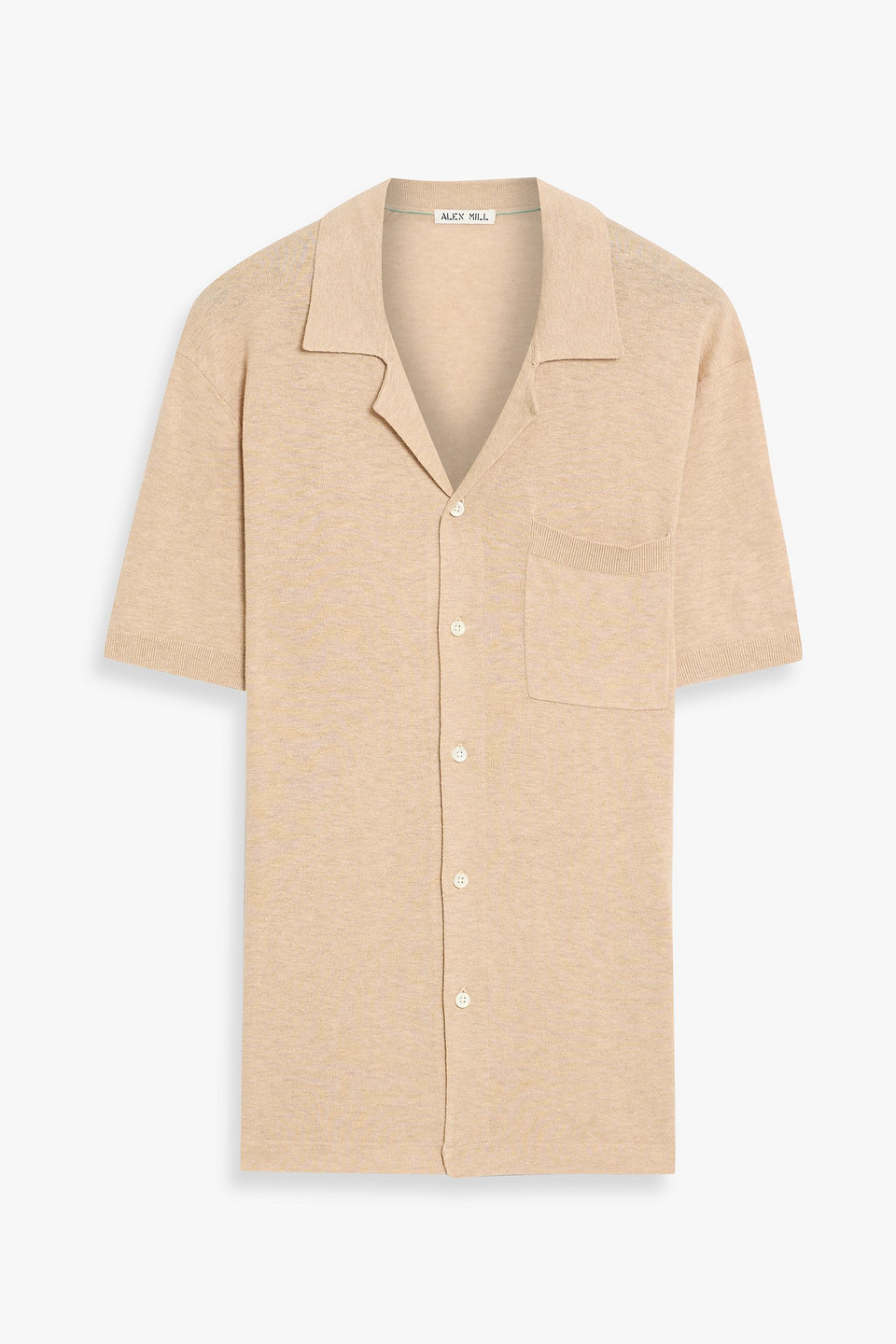 Alex Mill Aldrich Cotton And Hemp-blend Polo Shirt In Brown
