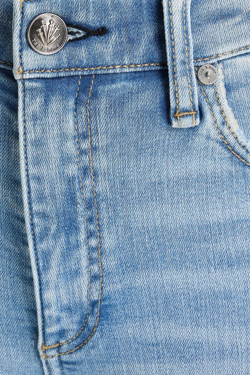 RAG & BONE بنطال جينز نينا بأرجل ضيقة وبخصر مرتفع