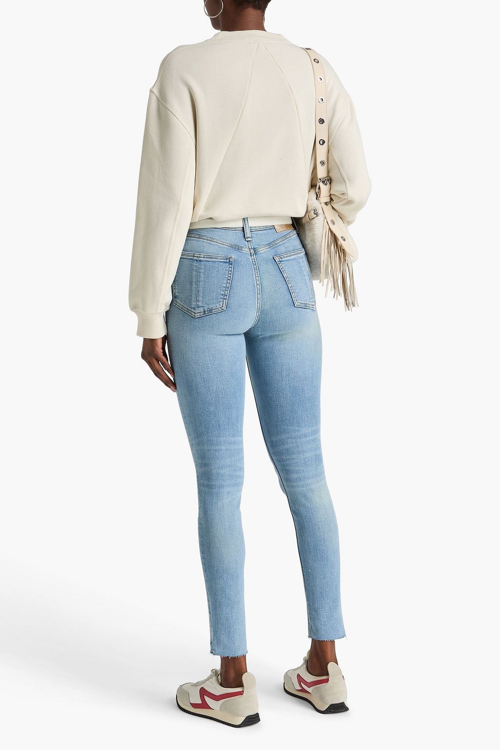 RAG & BONE بنطال جينز نينا بأرجل ضيقة وبخصر مرتفع