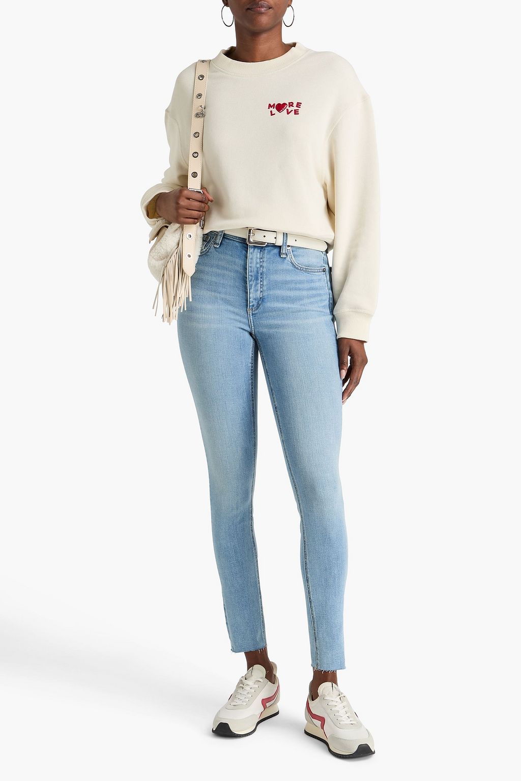 RAG & BONE بنطال جينز نينا بأرجل ضيقة وبخصر مرتفع